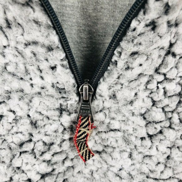 Weatherproof Vintage Womens Small Gray Faux Sherpa Fleece 1/4 Zip Pullover Lined - Picture 7 of 12